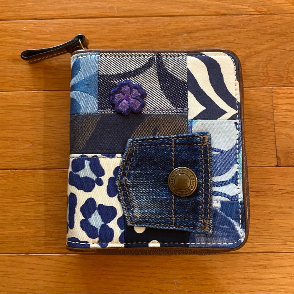 Coach Vintage Carly Signature Denim Patchwork Wallet - LIKE NEW